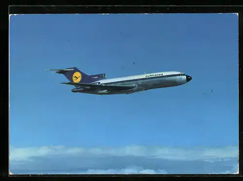 AK Flugzeug Boeing 727 Europa Jet der Lufthansa in der Luft
