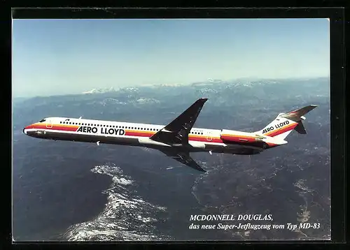 AK Flugzeug Mcdonnell Douglas MD-83 von Aero Lloyd, das neue Super-Jetflugzeug