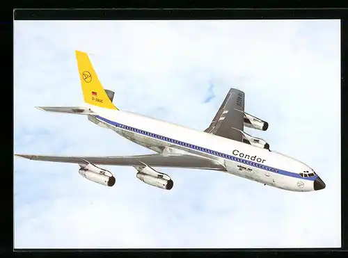 AK Flugzeug Boeing 707-430 Intercontinental-Jet von Condor im Flug