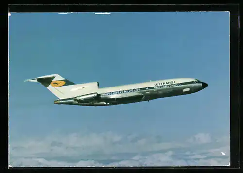 AK Flugzeug Boeing 727 Europa Jet der Lufthansa über den Wolken