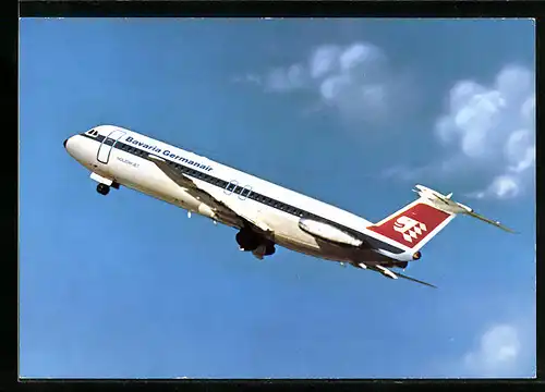AK Flugzeug BAC Super ONE-Eleven der Bavaria Germanair nach dem Start