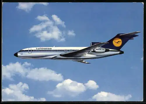 AK Flugzeug Boeing 727 Europa-Jet der Lufthansa in der Luft