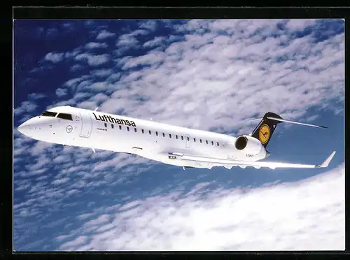 AK Flugzeug Canadair Jet CRJ 700 der Lufthansa über den Wolken