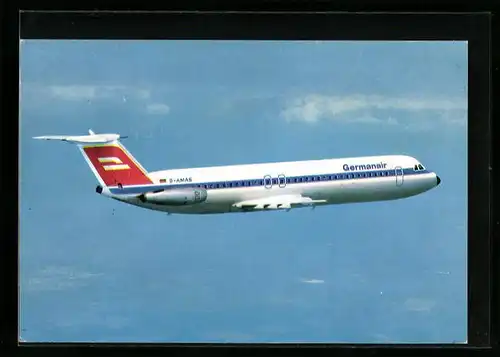 AK Flugzeug der Germanair im Flug