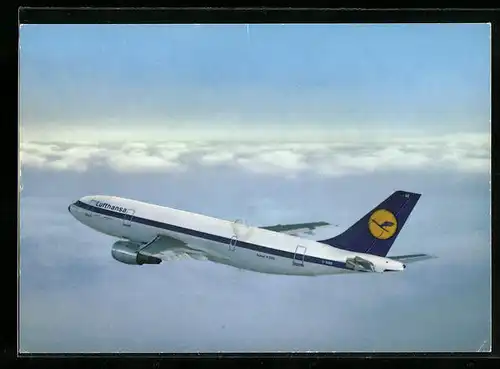 AK Flugzeug Airbus A 300 der Lufthansa über den Wolken