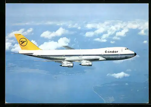 AK Flugzeug Boeing 747 Jumbo-Jet von Condor im Flug