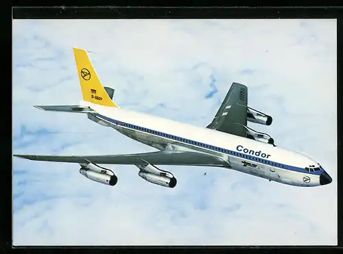 AK Flugzeug Boeing 707-33 B Intercontinental von Condor über den Wolken