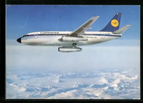 AK Flugzeug Boeing 707 City Jet der Lufthansa über den Wolken