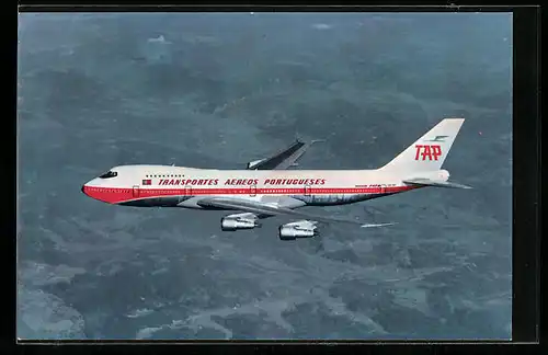 AK Flugzeug Boeing 747-B Navigator Jet von Transportes Aereos Portugueses (TAP)