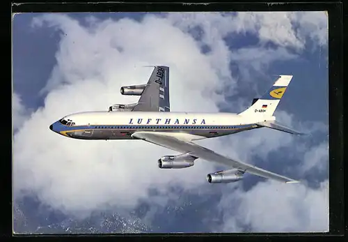 AK Flugzeug Boeing Jet 720 B der Lufthansa im Flug