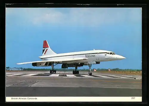 AK Flugzeug Concorde von British Airways vor dem Start