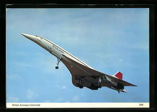AK Flugzeug Concorde von British Airways nach dem Start