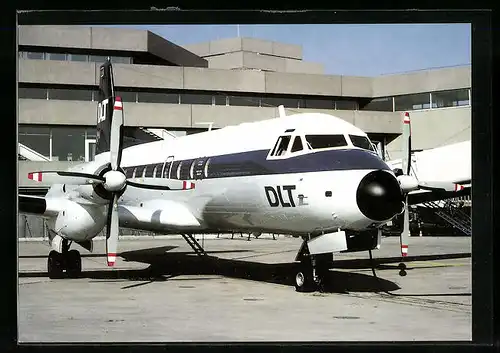 AK Flugzeug DLT HS 748 vor dem Start