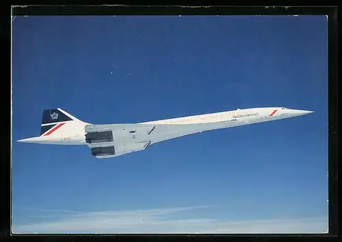 AK Flugzeug Concorde von British Airways nach dem Start