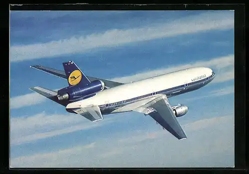 AK Flugzeug DC 10 von Lufthansa über den Wolken