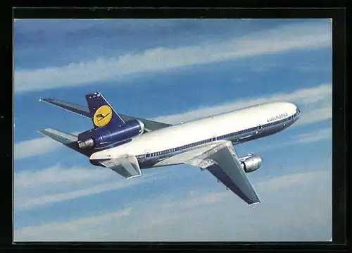 AK Flugzeug DC-10 der Lufthansa über den Wolken