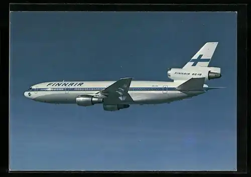 AK Flugzeug DC-10 von Finnair in der Luft