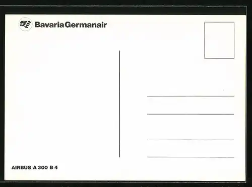 AK Flugzeug Airbus A 300 B4 von Bavaria Germanair über den Bergen