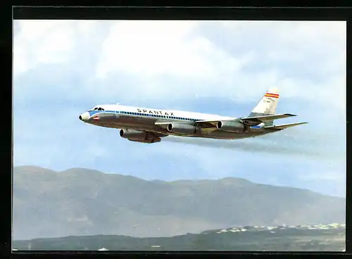 AK Flugzeug Convair CV 990 A Coronado von Spantax im Flug