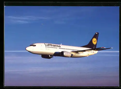 AK Flugzeug Boeing 737-300 der Lufthansa über den Wolken