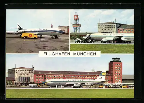 AK München, Drei Ansichten vom Flughafen