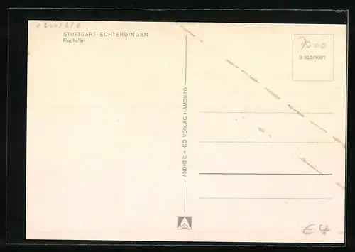 AK Stuttgart-Echterdingen, Flugzeug auf dem Flughafen bei der Betankung