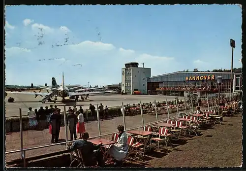 AK Hannover, Flughafen aus der Vogelschau
