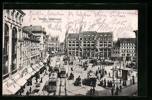 AK Berlin, Spittelmarkt mit Strassenbahn