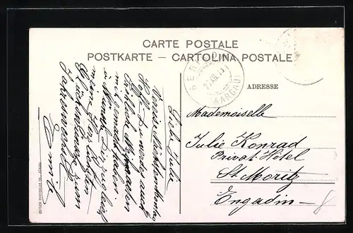 AK Zürich, Bahnhofstrasse mit Strassenbahn