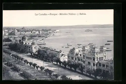 AK La Coruna, Parque, Mendez Nunez y Bahia