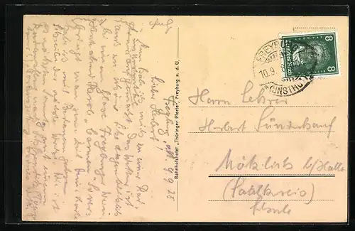 AK Freyburg a. d. Unstrut, Jahn-Turnhalle mit Grab, Porträt Turnvater Jahn