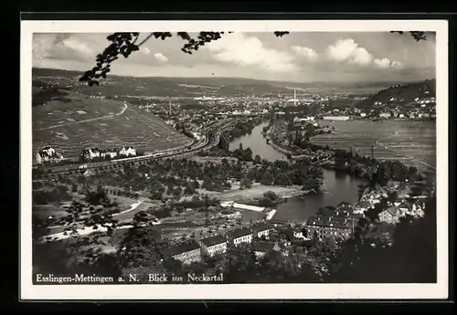 AK Esslingen-Mettingen a. N., Blick ins Neckartal