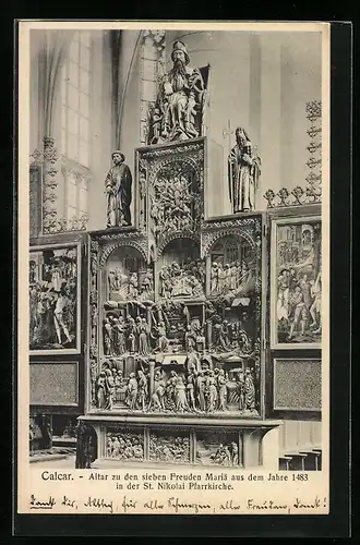 AK Kalkar, St. Nikolai Pfarrkirche, Altar zu den sieben Freuden Mariä aus dem Jahre 1483