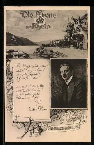 AK Assmannshausen / Rhein, Uferpartie