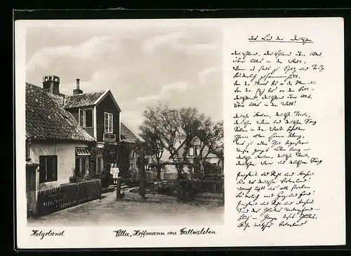 AK Helgoland, Villa Hoffmann von Fallersleben