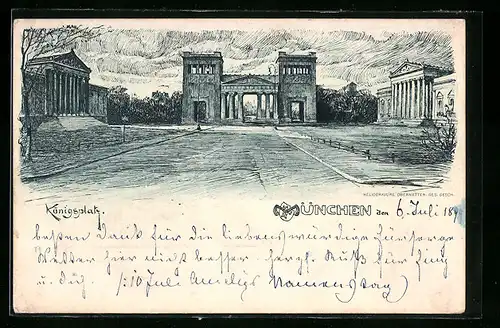 Künstler-AK München, Königsplatz