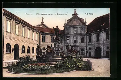 AK München, Wittelsbachbrunnen im Brunnenhof