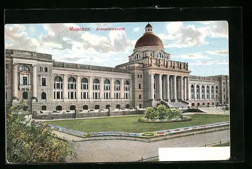 AK München, Armeemuseum mit Garten