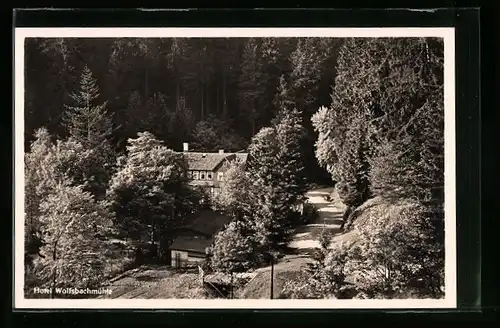 AK Hohegeiss, Blick auf Hotel Wolfsbachmühle