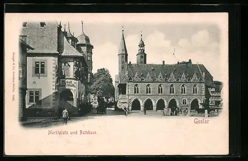 AK Goslar, Marktplatz und Rathaus