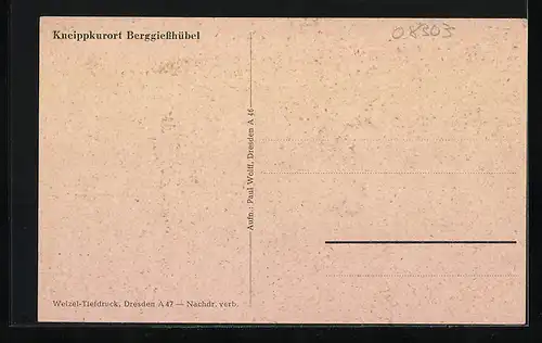 AK Berggiesshübel, Bäckerei Wilhelm Schell