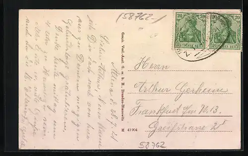 AK Altena i. Westf., Ortsansicht mit Brücke