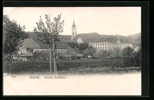 AK Schäftlarn, Kloster Schäftlarn von ausserorts gesehen