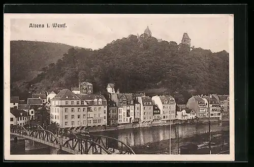 AK Altena i. Westf., Ortspartie am Wasser