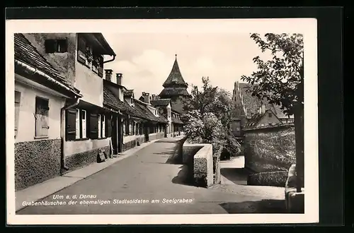 AK Ulm a. d. Donau, Grabenhäuschen der ehemaligen Stadtsoldaten am Seelgraben