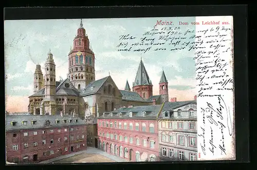 AK Mainz, Dom vom Leichhof aus