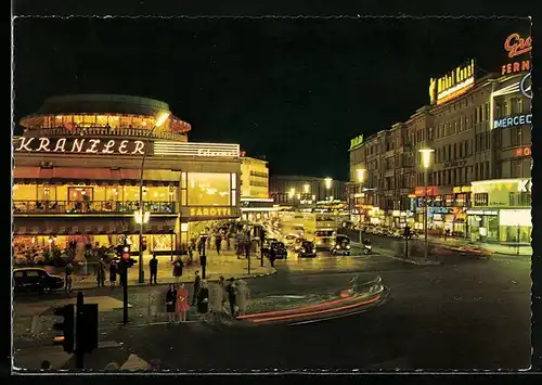 AK Berlin-Charlottenburg, Café Kranzler am Kurfürstendamm bei Nacht