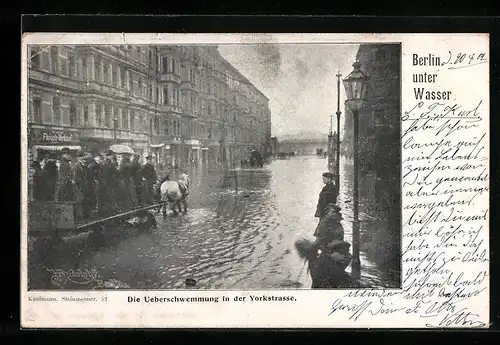 AK Berlin-Kreuzberg, Überschwemmung in der Yorkstrasse