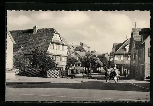 AK Langensteinbach, Strassenpartie mit Kutsche