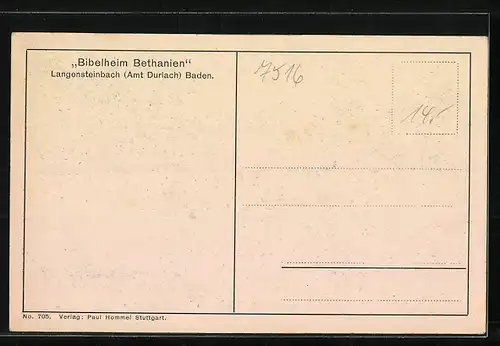 AK Langensteinbach / Baden, Bibelheim Bethanien